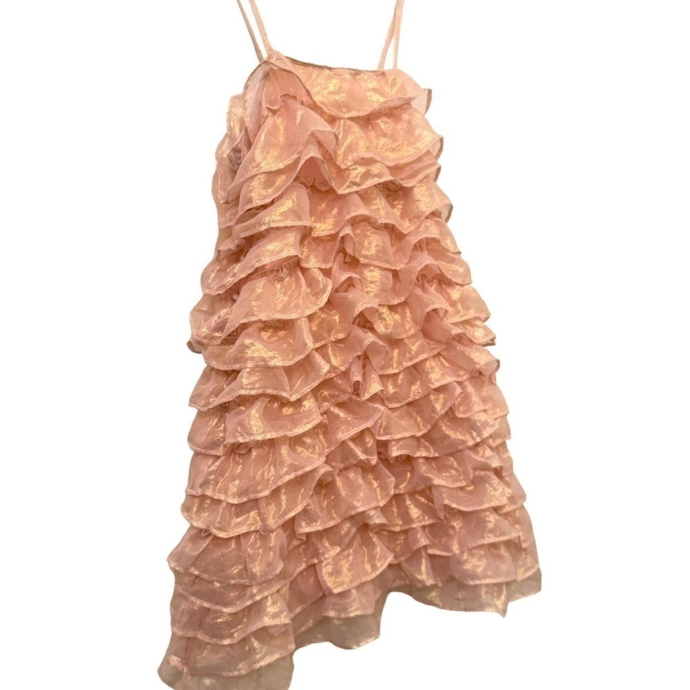 NWOT Baby Gap Toddler Party Pink Iridescent, Ruffle Dress With Matching Bottoms,